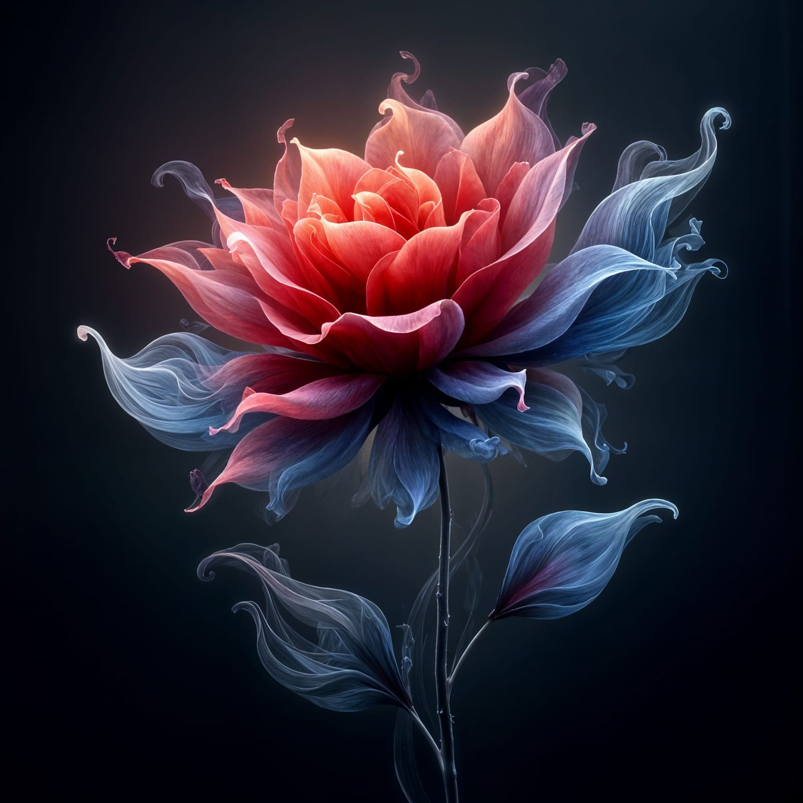 charcoal Red Rose Flower