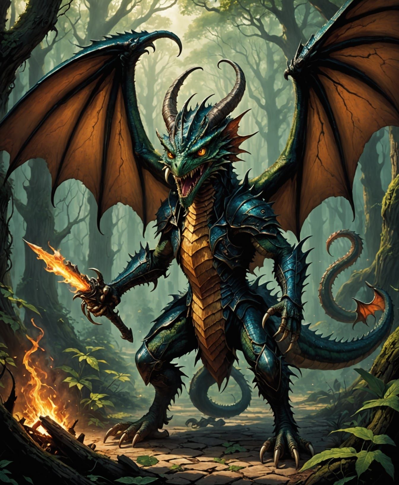 Victorian Whimsy: A Fantastical Beast in a Forgotten Land