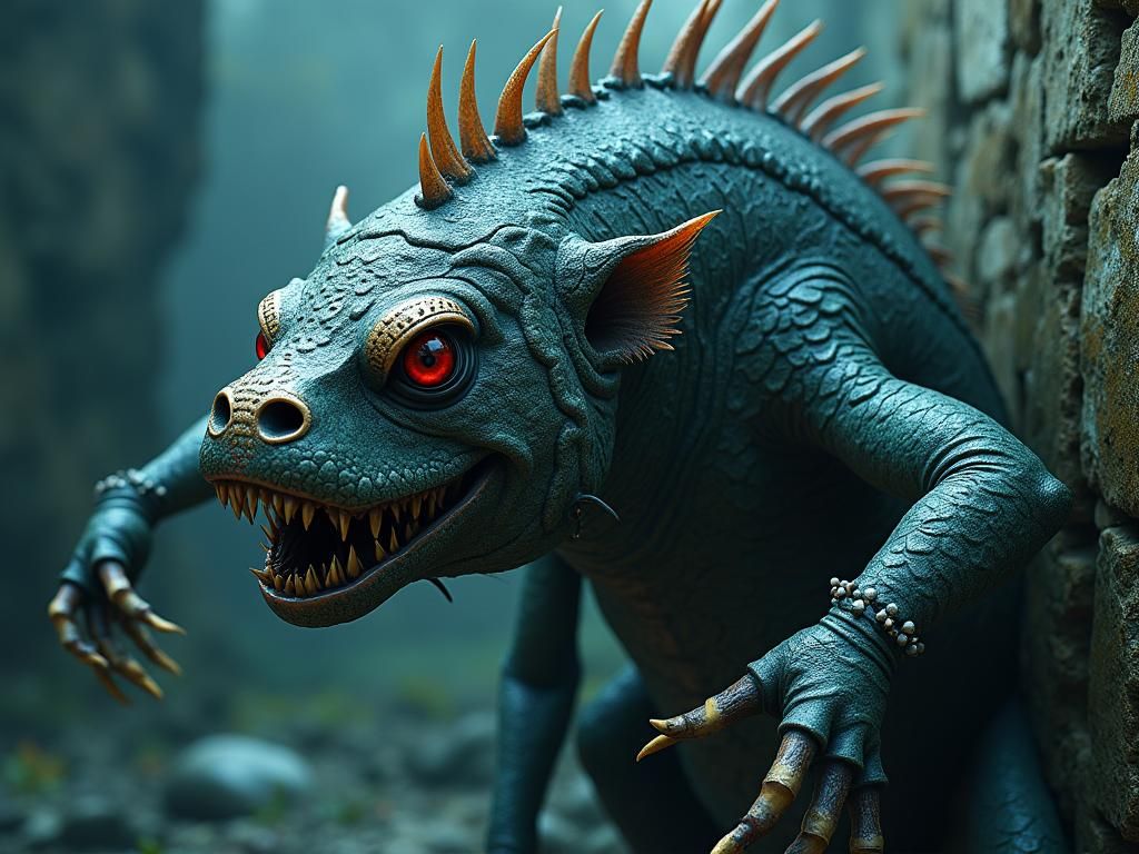 Nordic Dwarfish Artifacts in Protopunk Gothic Style