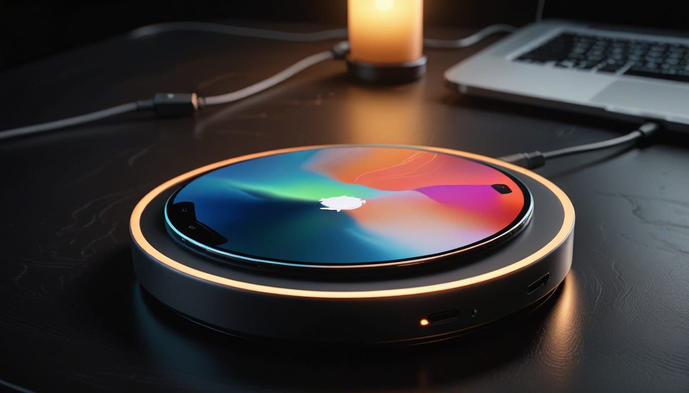 Sleek Wireless Charger with Warm Colorful Lighting