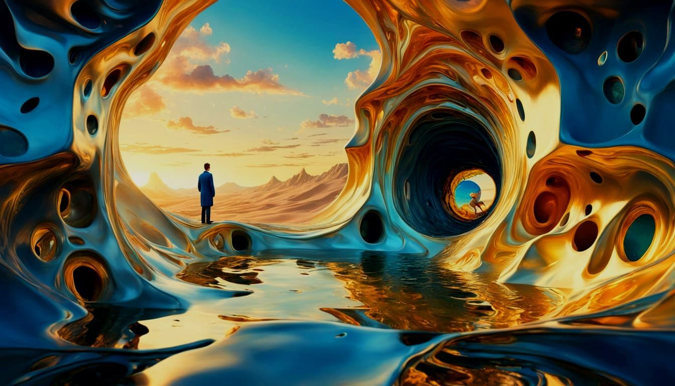 Enigmatic Autumnal Landscape in Moody Watercolor Style