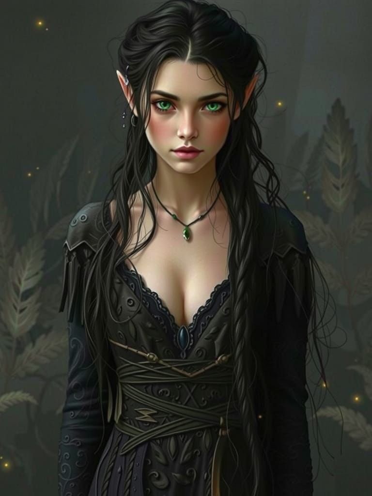 Ethereal Fantasy Elf Maiden in Whimsical Forest Glade