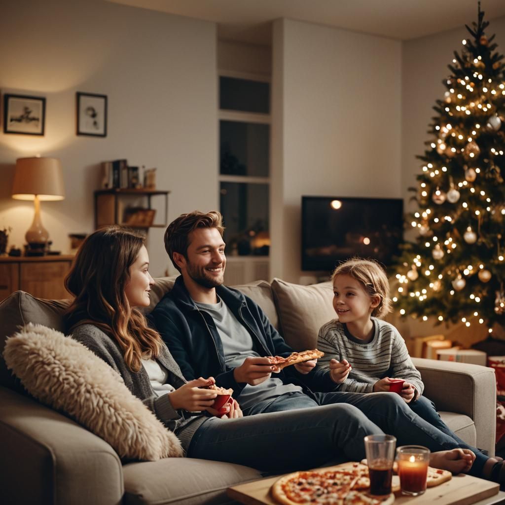 Cozy Family Movie Night in Cinematic Style