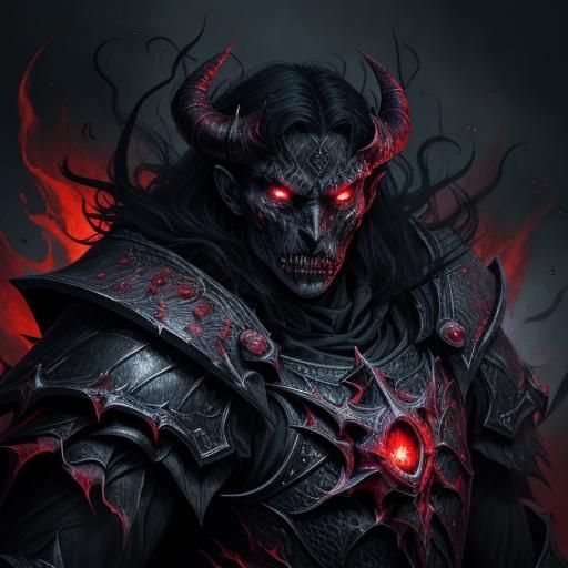 Demonic Spiritborn Portrait in Dark Fantasy Manga