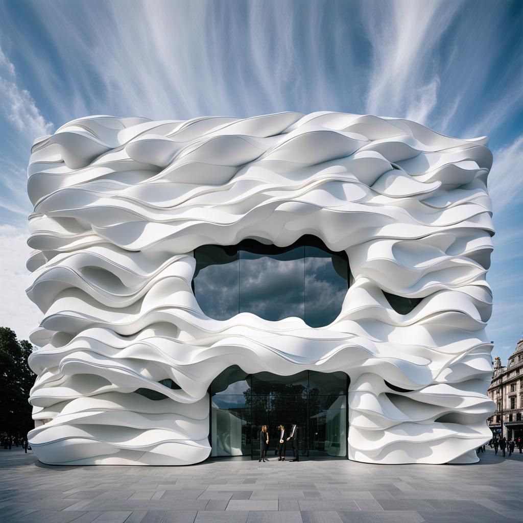 Fluid Fabric Pavilion in London, Refik Anadol Design