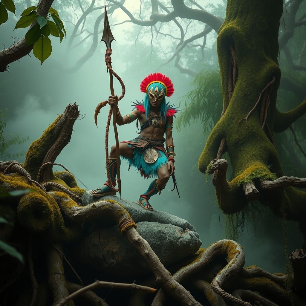 Primal Jungle Warrior in Ancient Armor