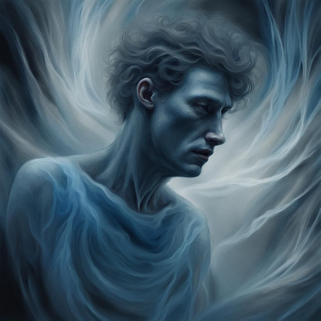 Astral Being in Dark Void: Surreal Digital Painting