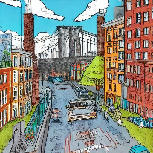 Brooklyn Cartoon Illustration
