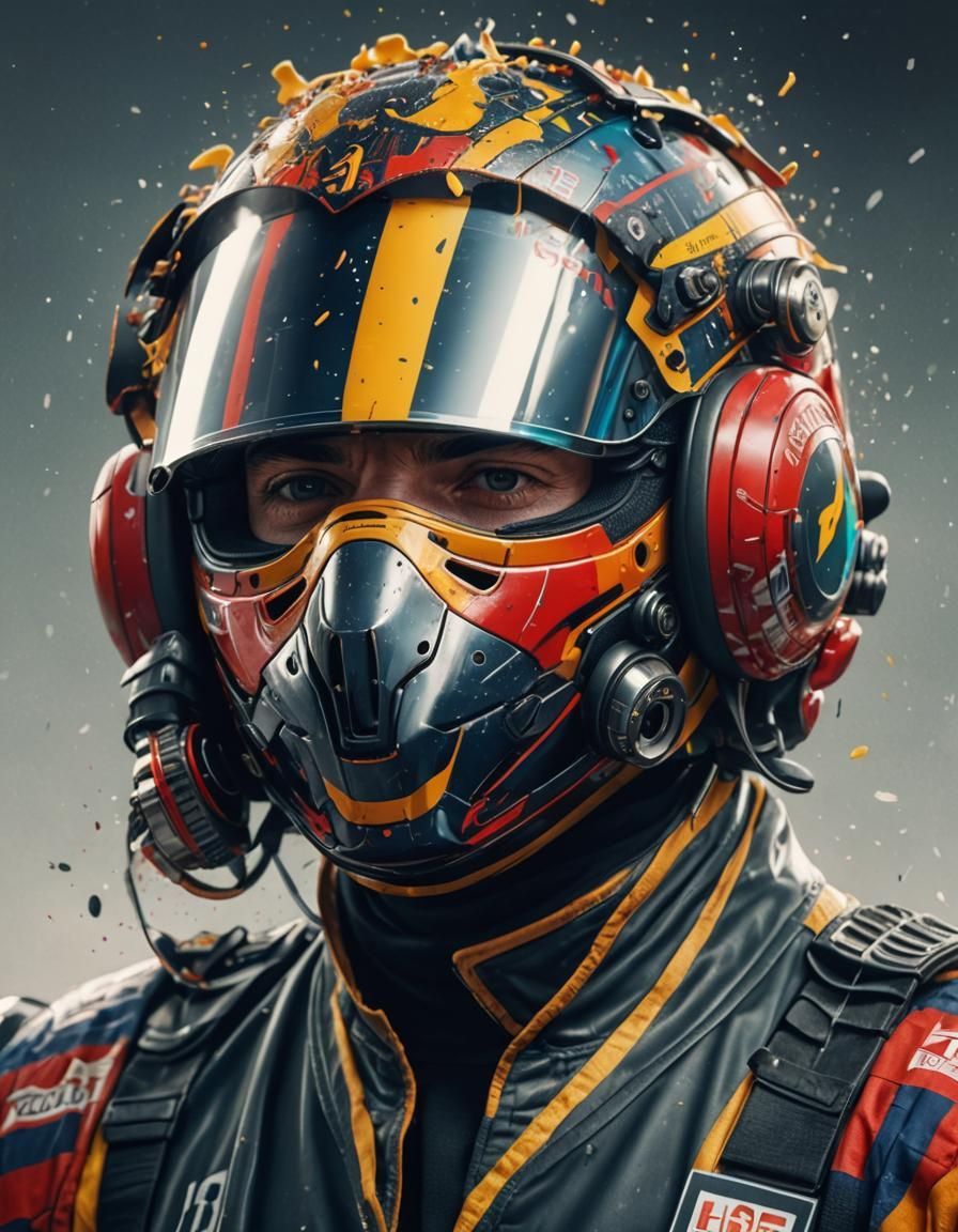 Detailed Formula One Helmet Matte Painting