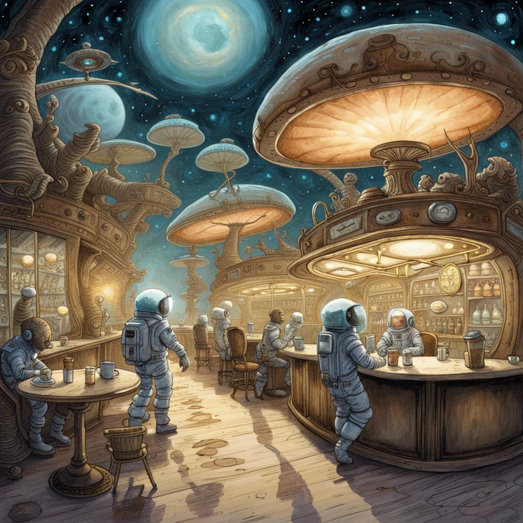 Astronauts Discover Alien Coffee Shop