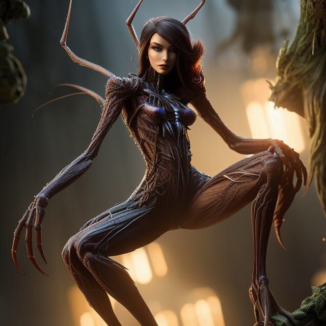 Eerie Spider Woman in Arachne Style