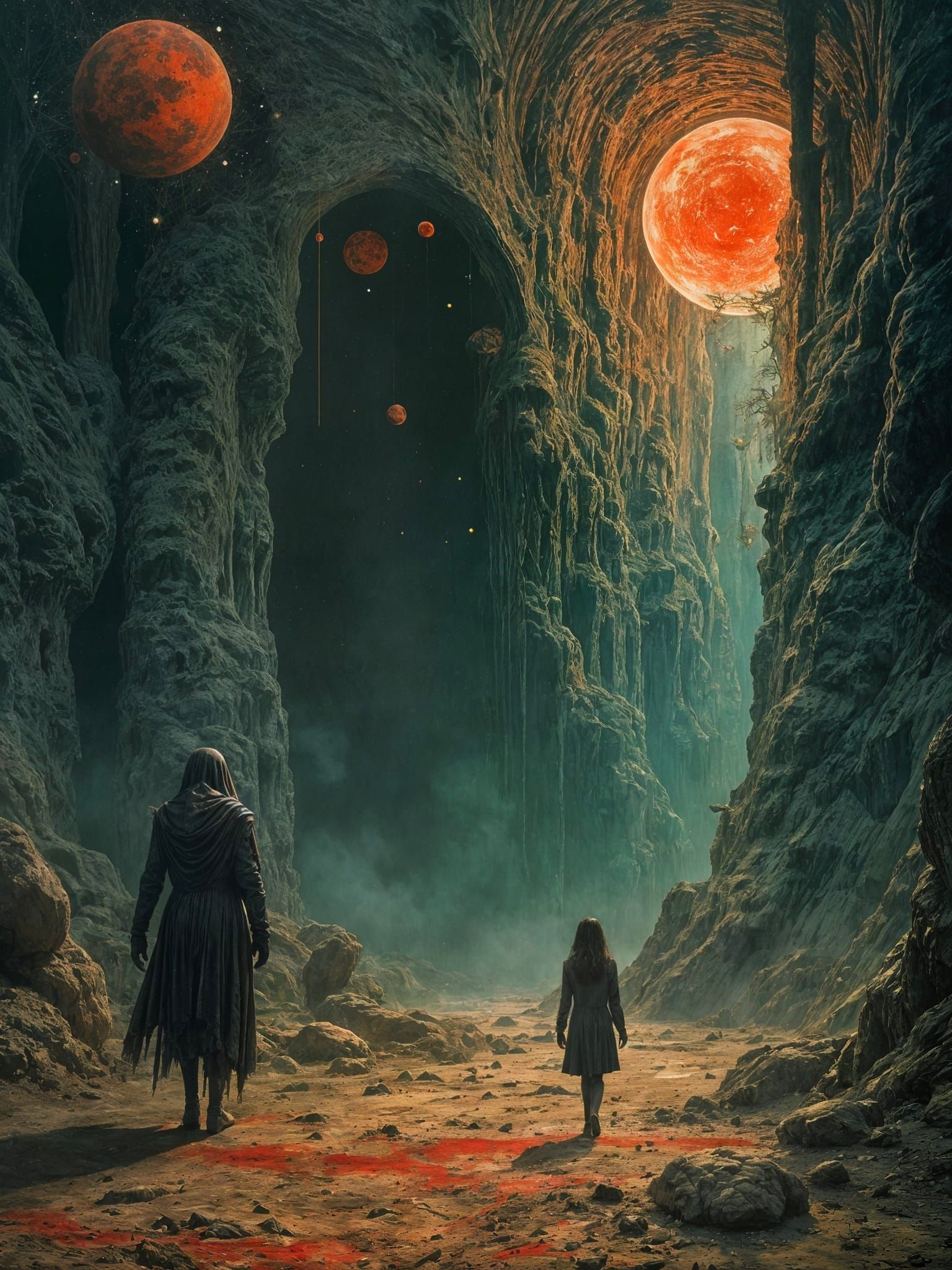 Dark Fantasy World with Magical Symbols