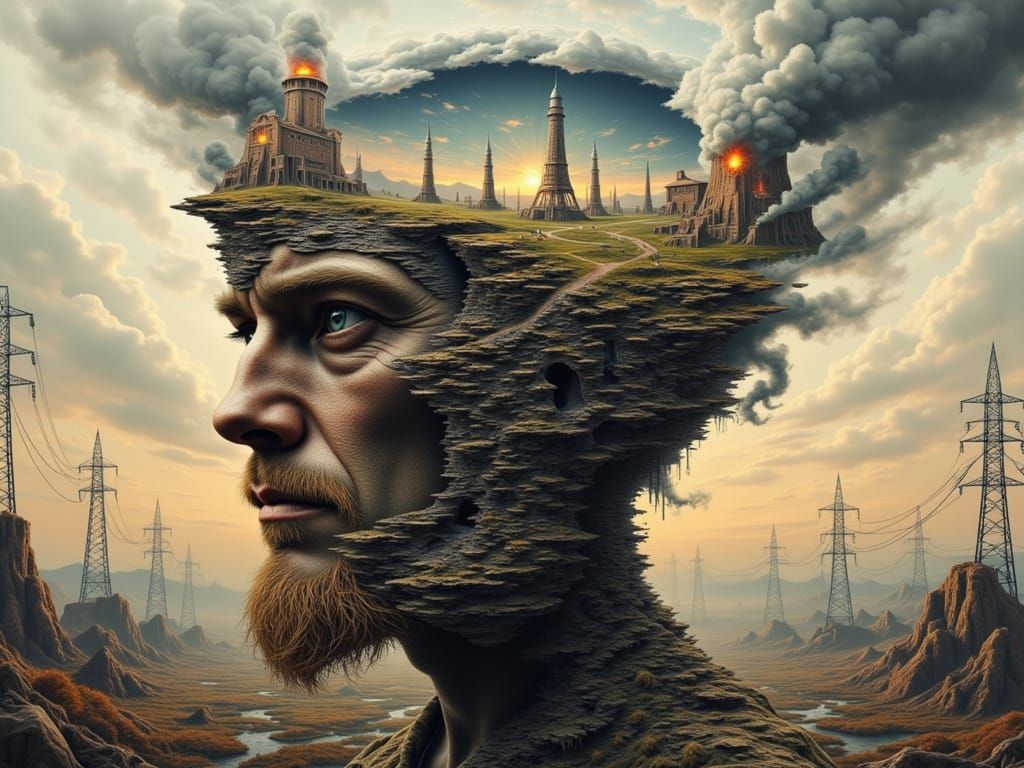 Mindscape of Environmental Destruction, Surreal Concept Art