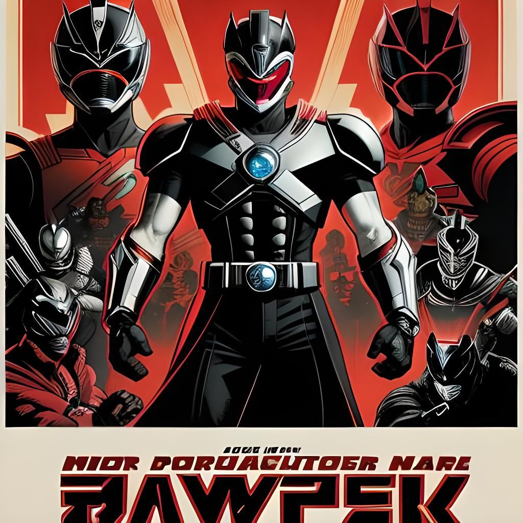Anti-Power Rangers Propaganda Poster in Art Deco Style