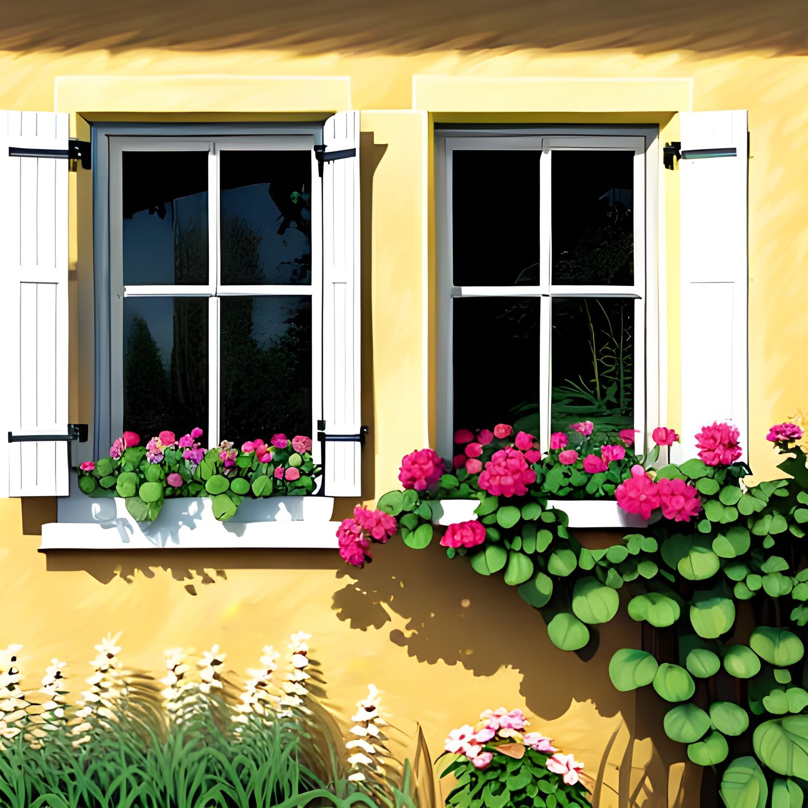 Beautiful Country House Window in Ultra-Detailed Render