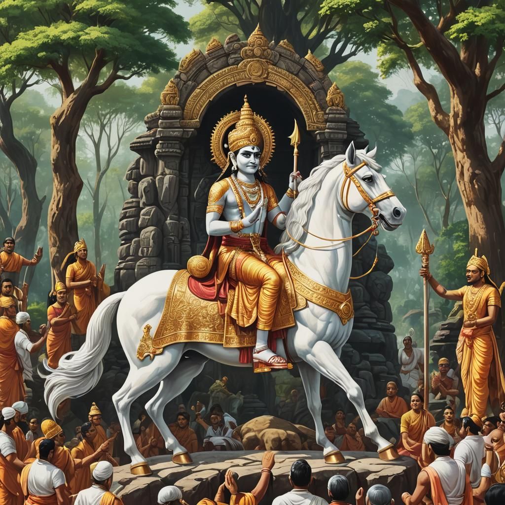 Ancient Hindu Worship of Munishwaran God on Horse