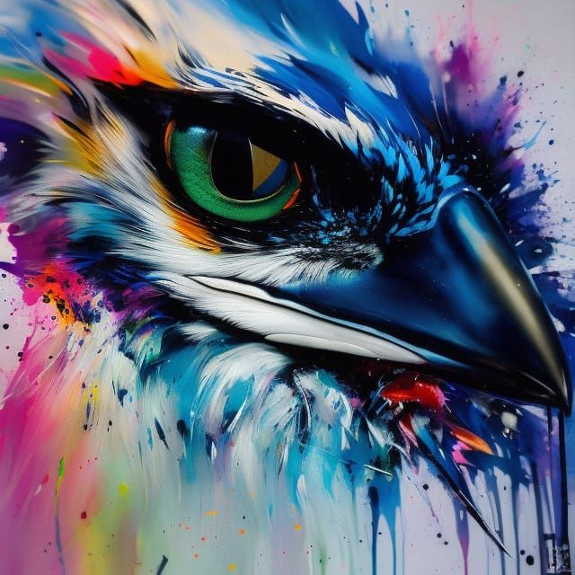 Radiant Kookaburra with Paint Splashes