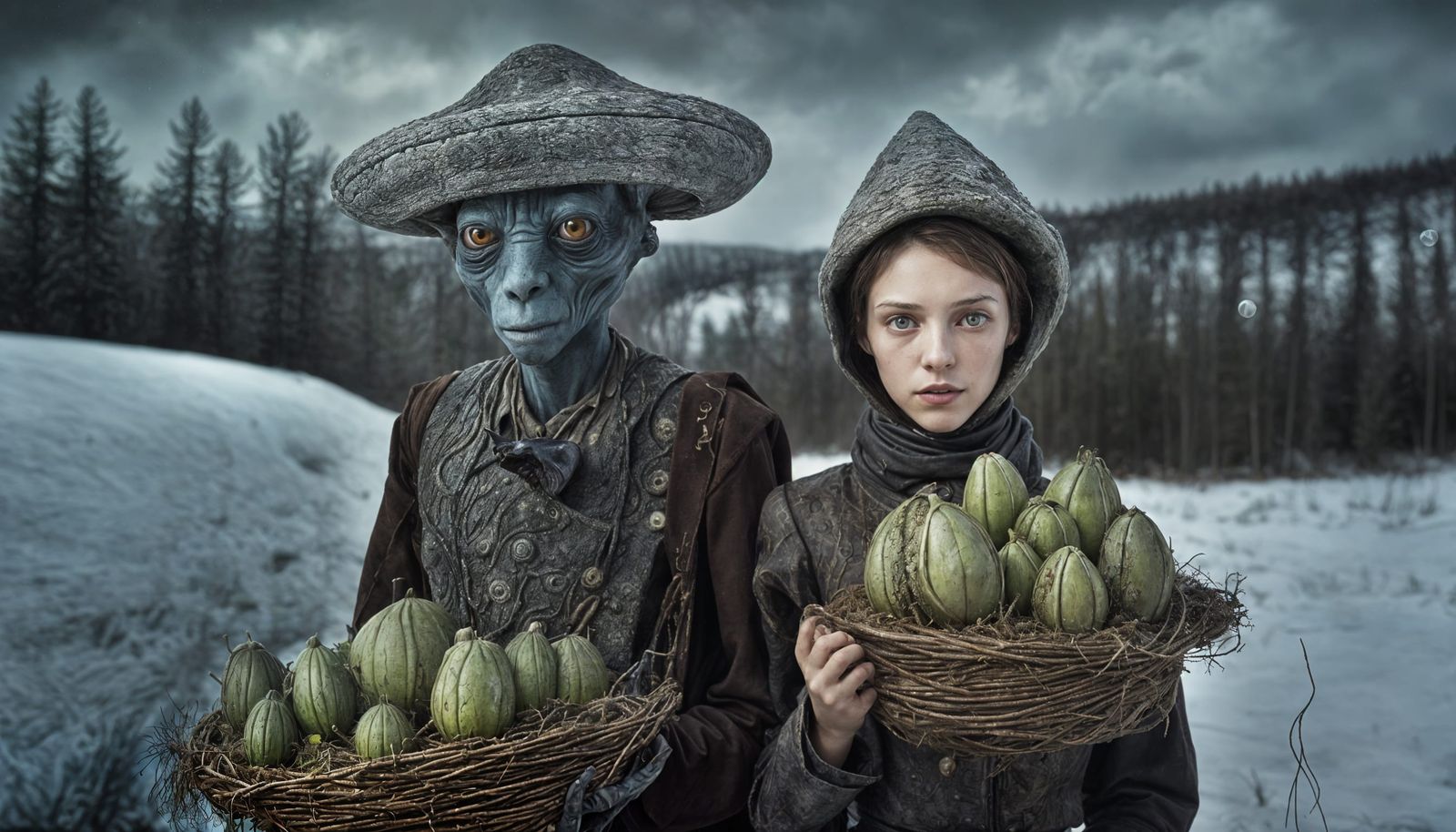 Exotic Feast: Surreal Alien Gathering in Photorealistic Deta...