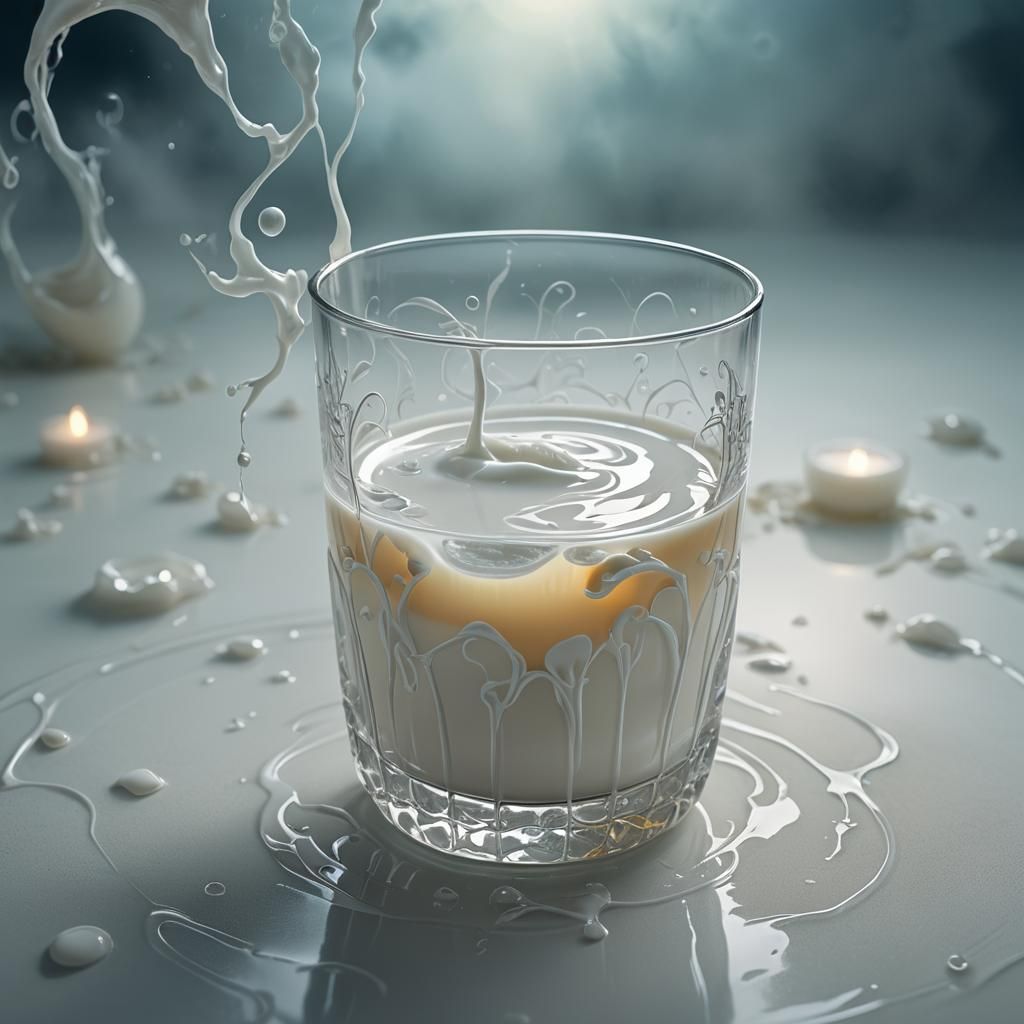 Surreal Glass Milk Fractal in Ethereal Light