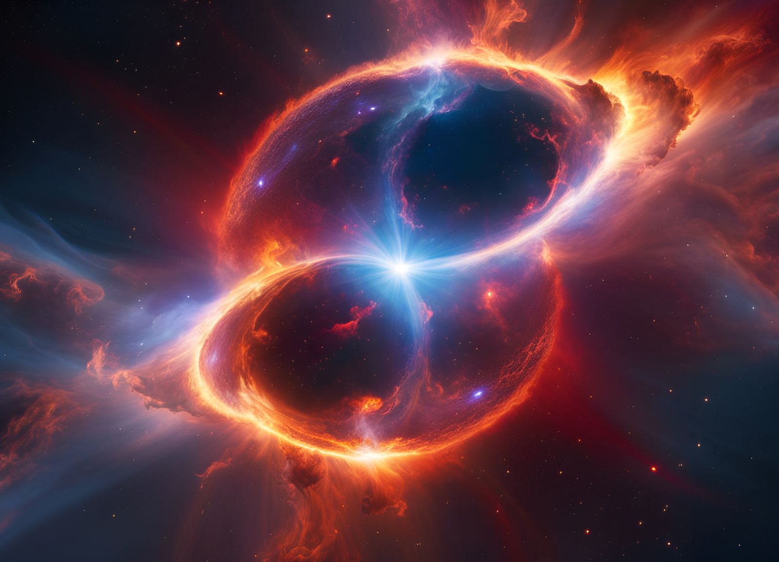 Mesmerizing Galaxy Collision in Nebula, Hyperrealistic Digit...