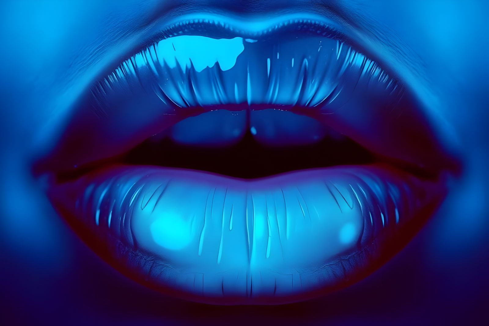 Hyperdetailed Portrait of Glowing Lips in Thermal Photogram ...