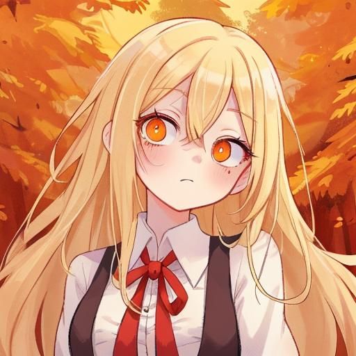 Vampire Schoolgirl with Honey Eyes