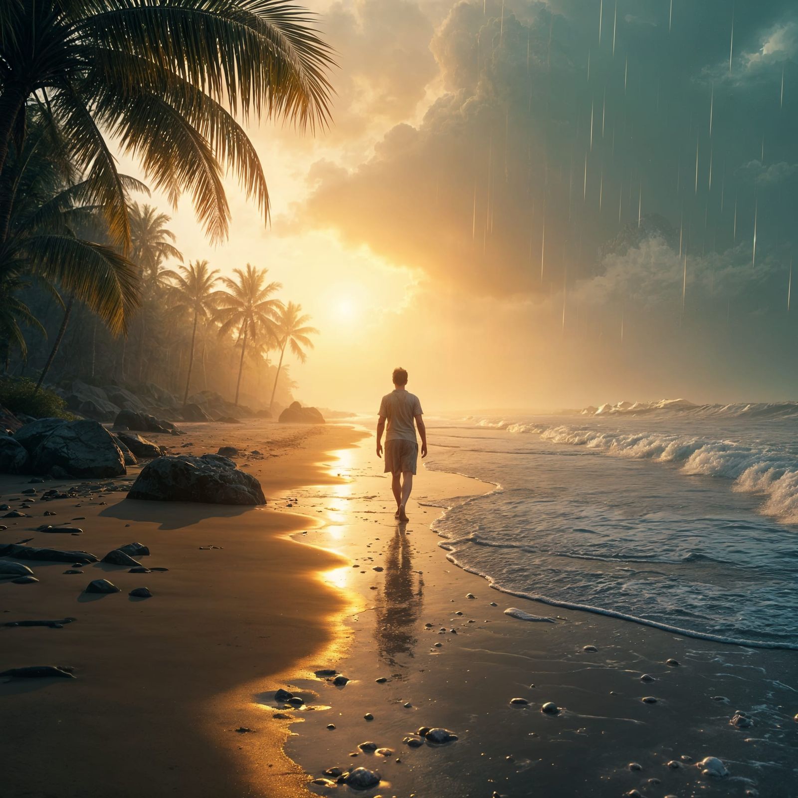 Surreal Beachscape in Deep Fantasy Color