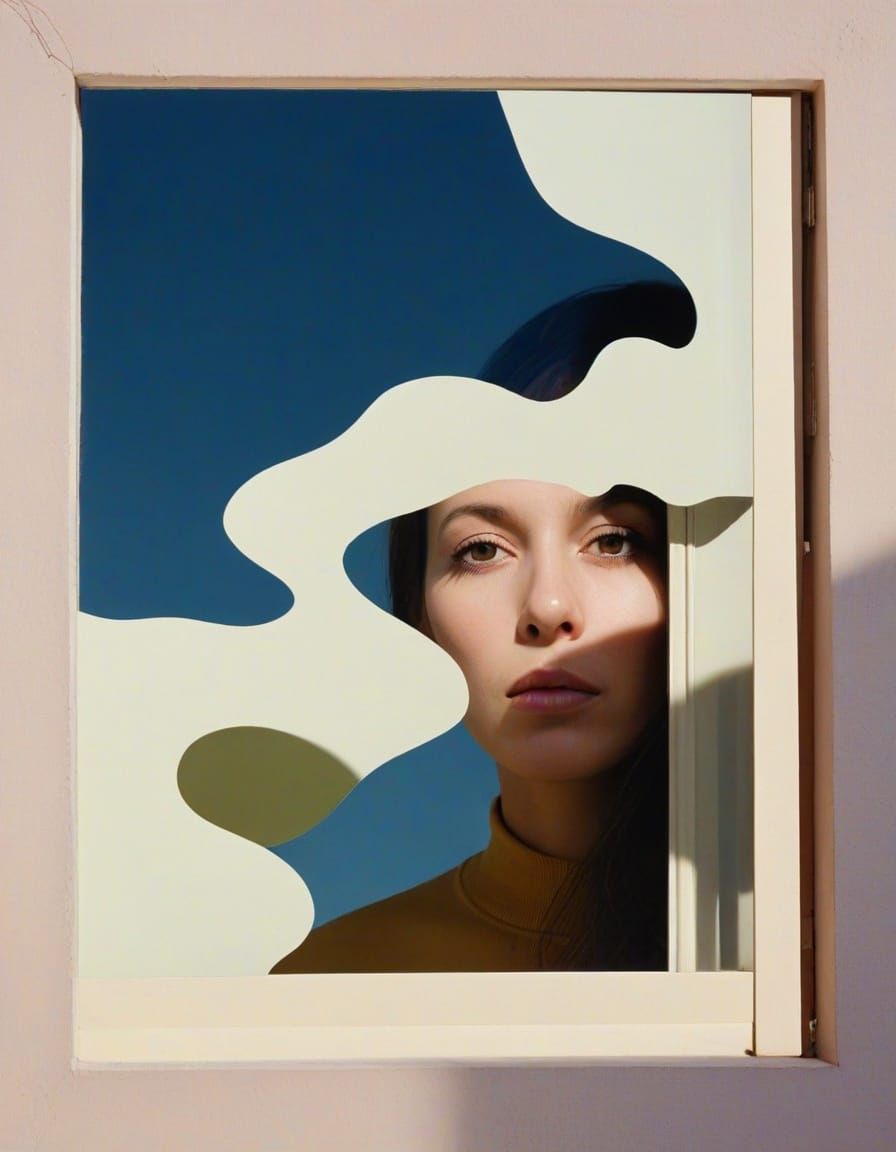 Joel Meyerowitz Style Portrait with Window Reflections