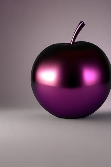 Polished Apple with Black and Purple Hues