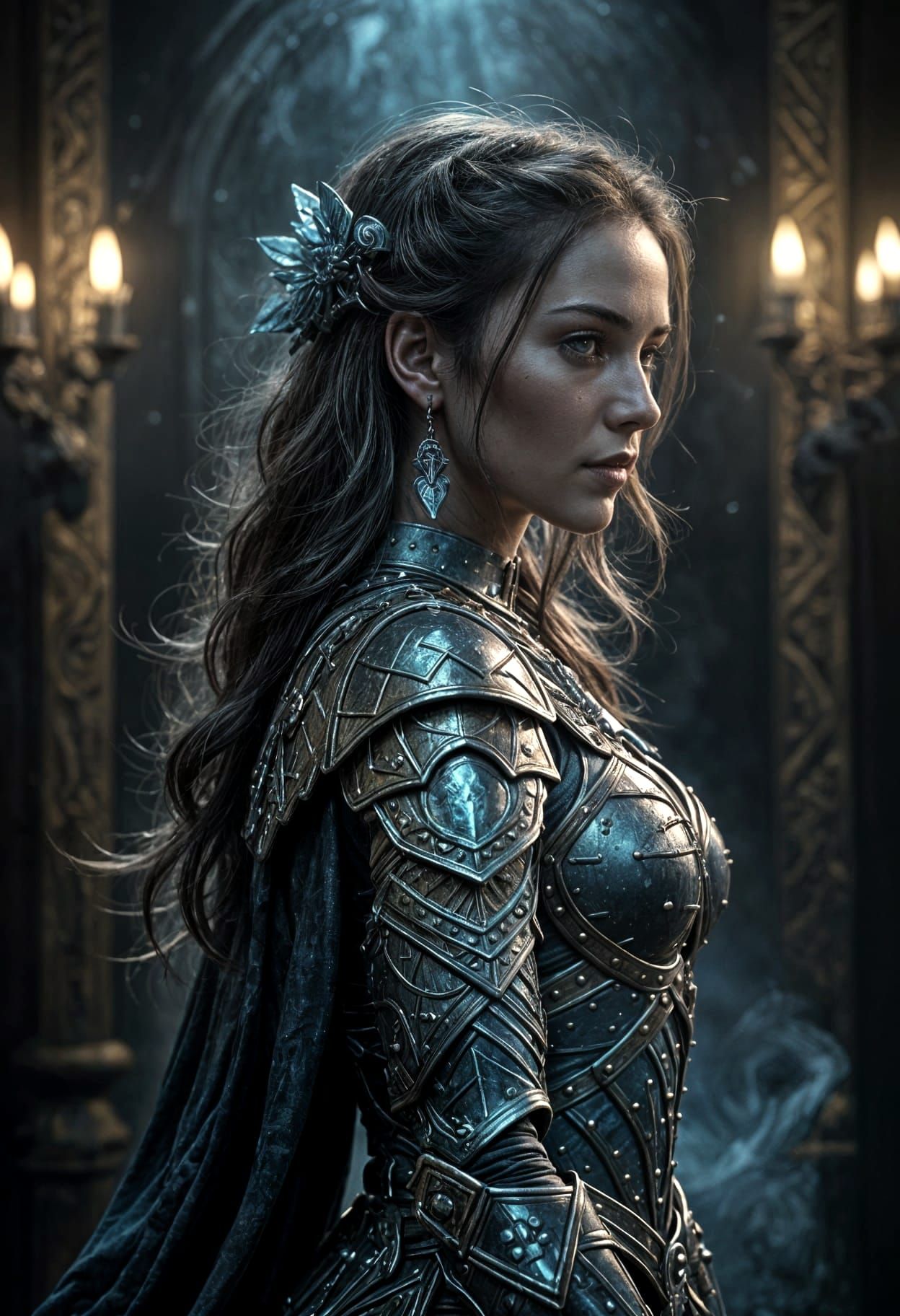 Goddess in Detailed Warhammer 40k Armor