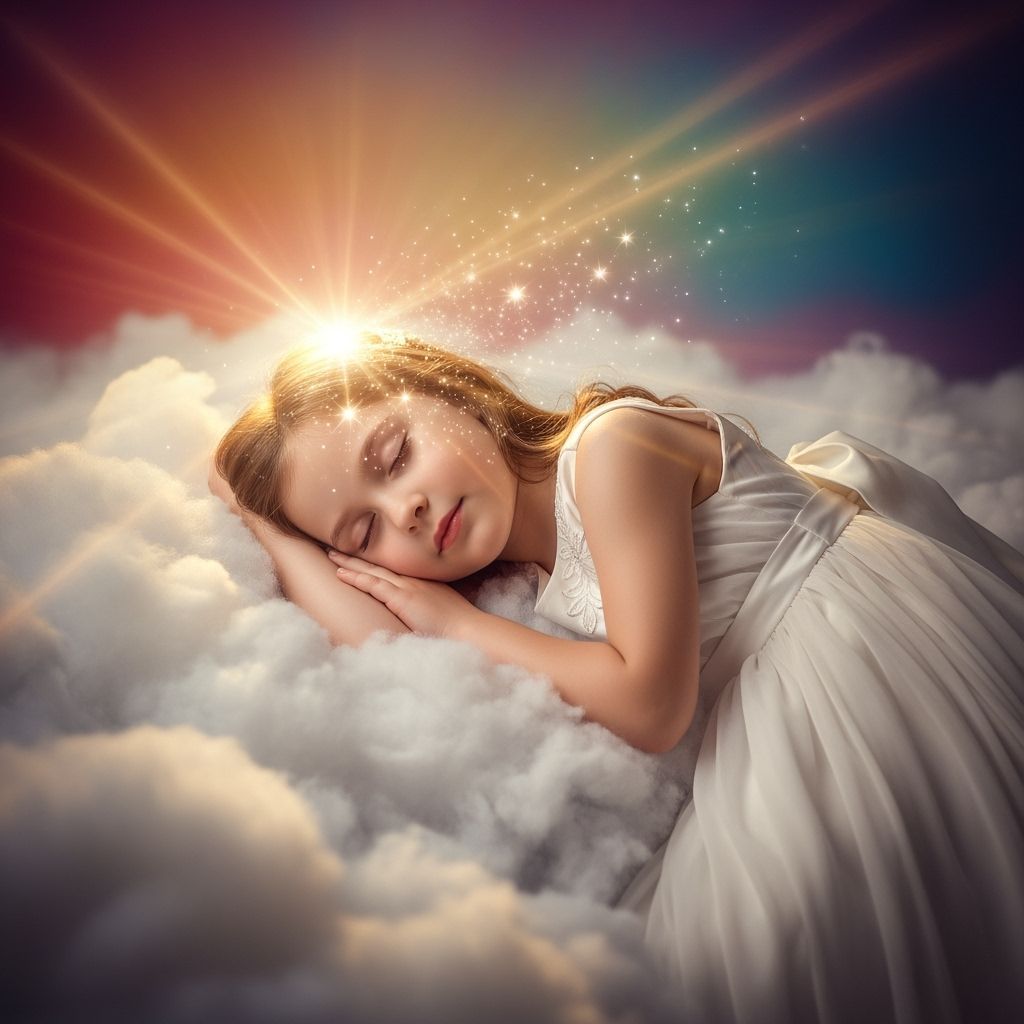 Girl Sleeping on Cloud in Hyperrealistic Style