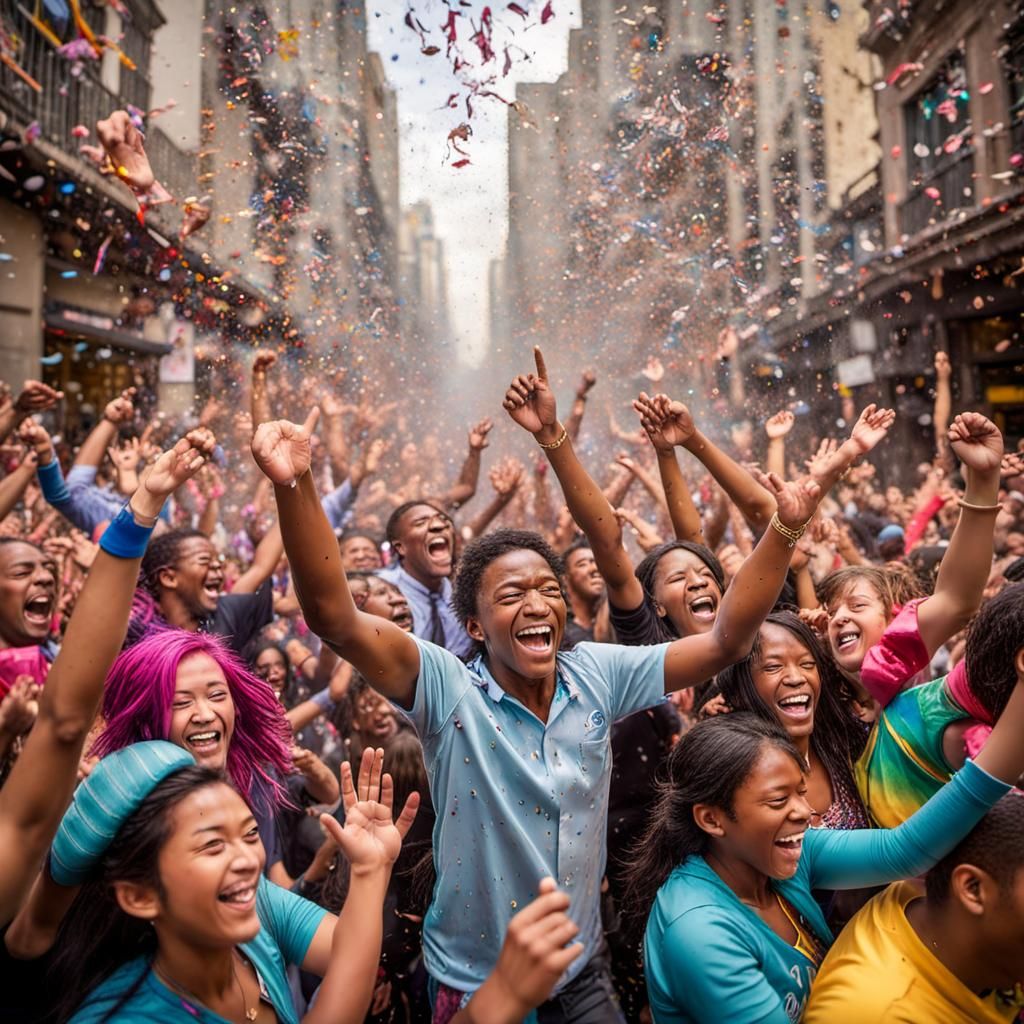 Vibrant scenes capturing the exuberance of joyous celebratio...
