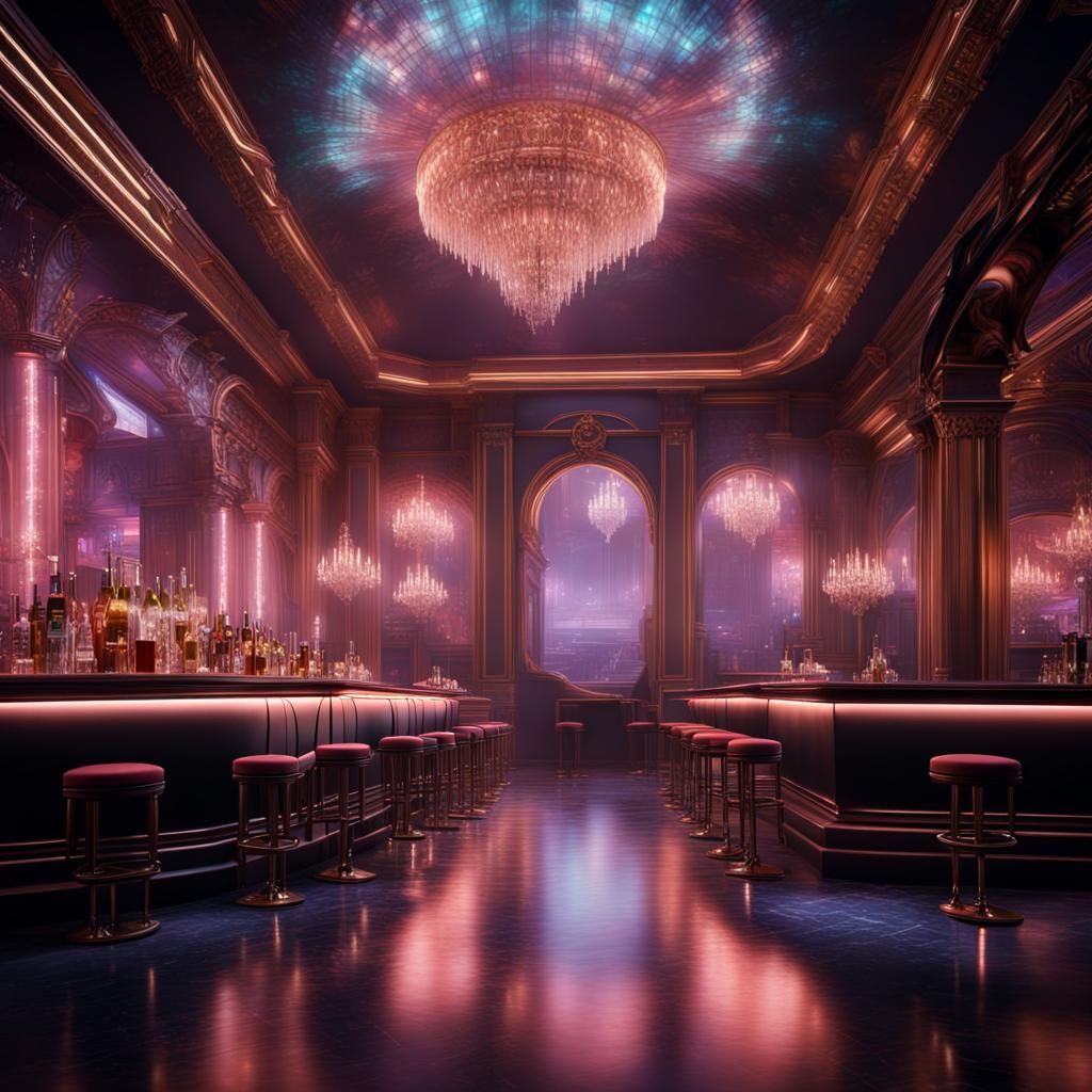 Modern Parisian Nightclub with Cool Lights