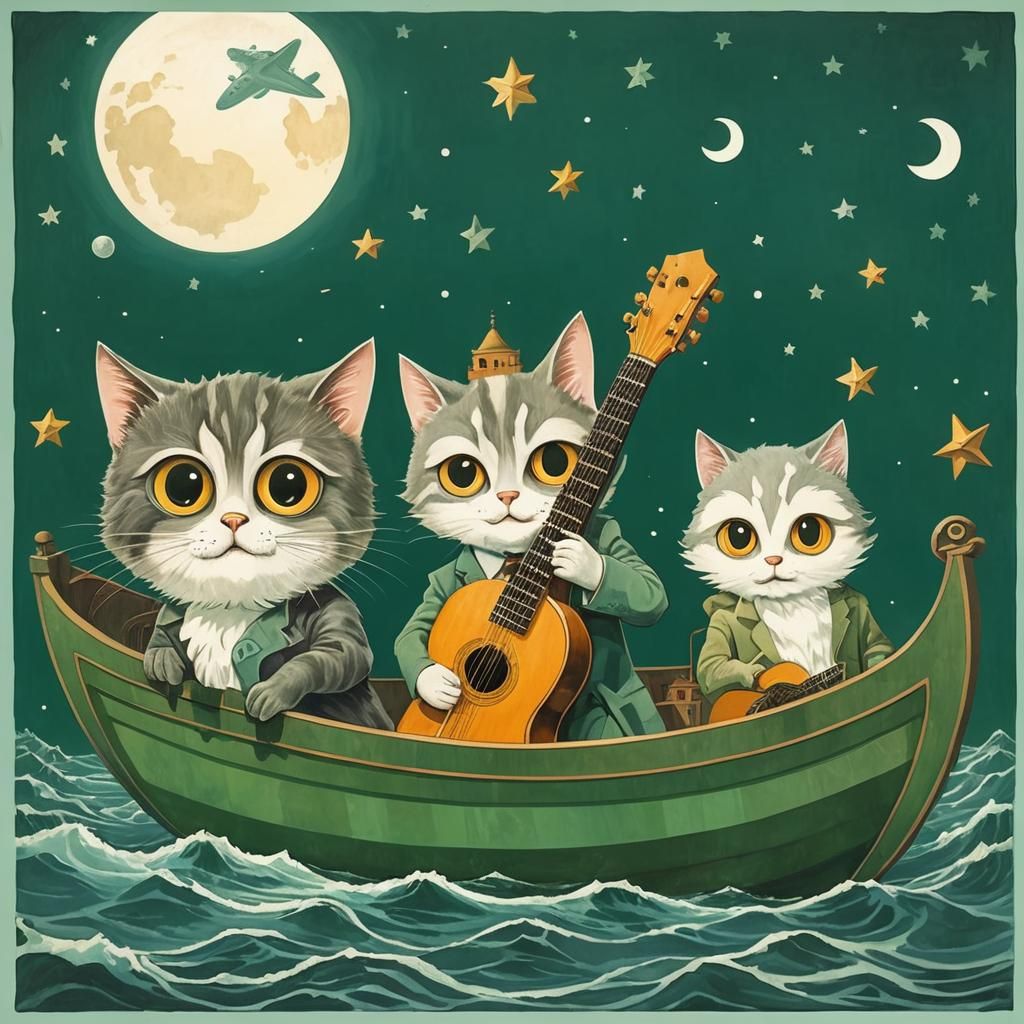 Surreal Ocean Cityscape with Impossible Geometry