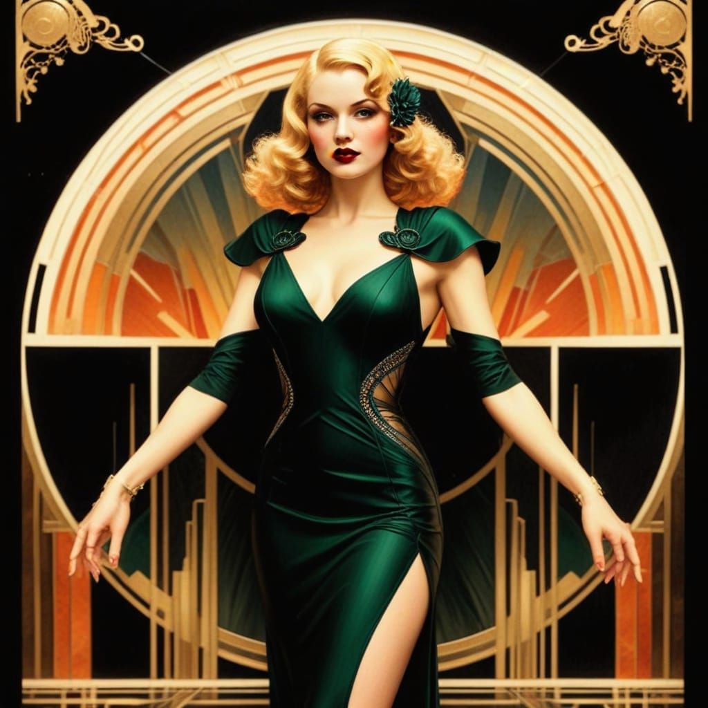 Elegant Art Deco Design in Metallic Hues