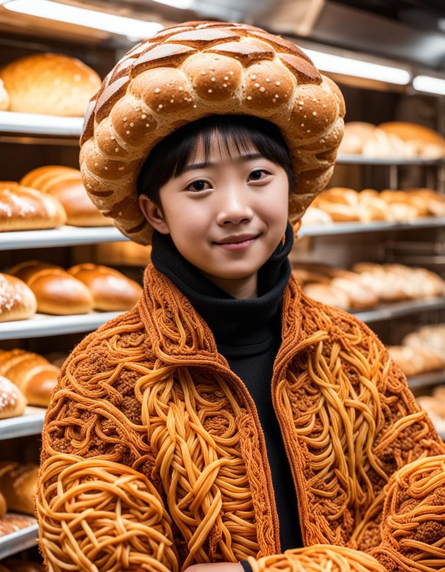 Bread Hat and Spaghetti Jacket in Bakery