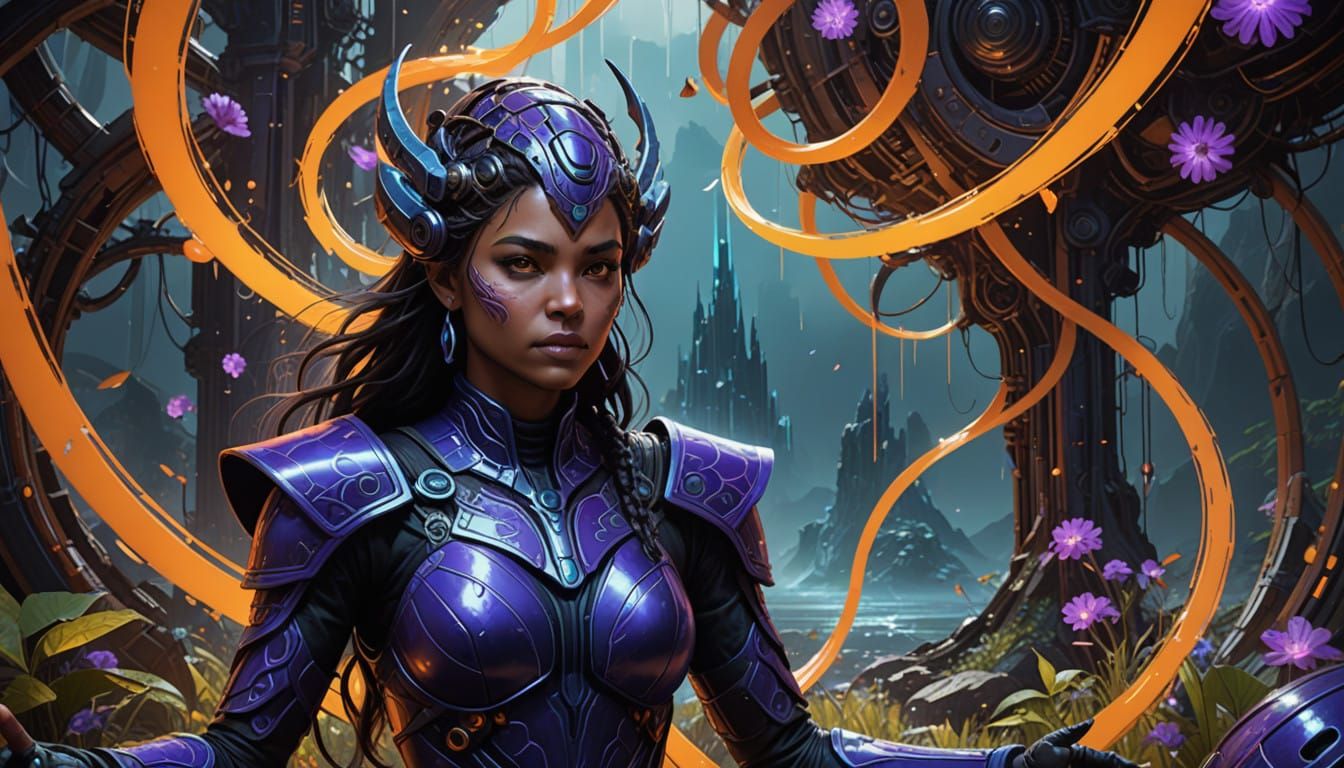 Surreal Heroine Unfurls Reality in DNA-Inspired Cosmic Dance