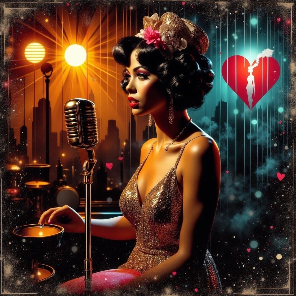 Art Deco Jazz Singer in Harlem, 1925