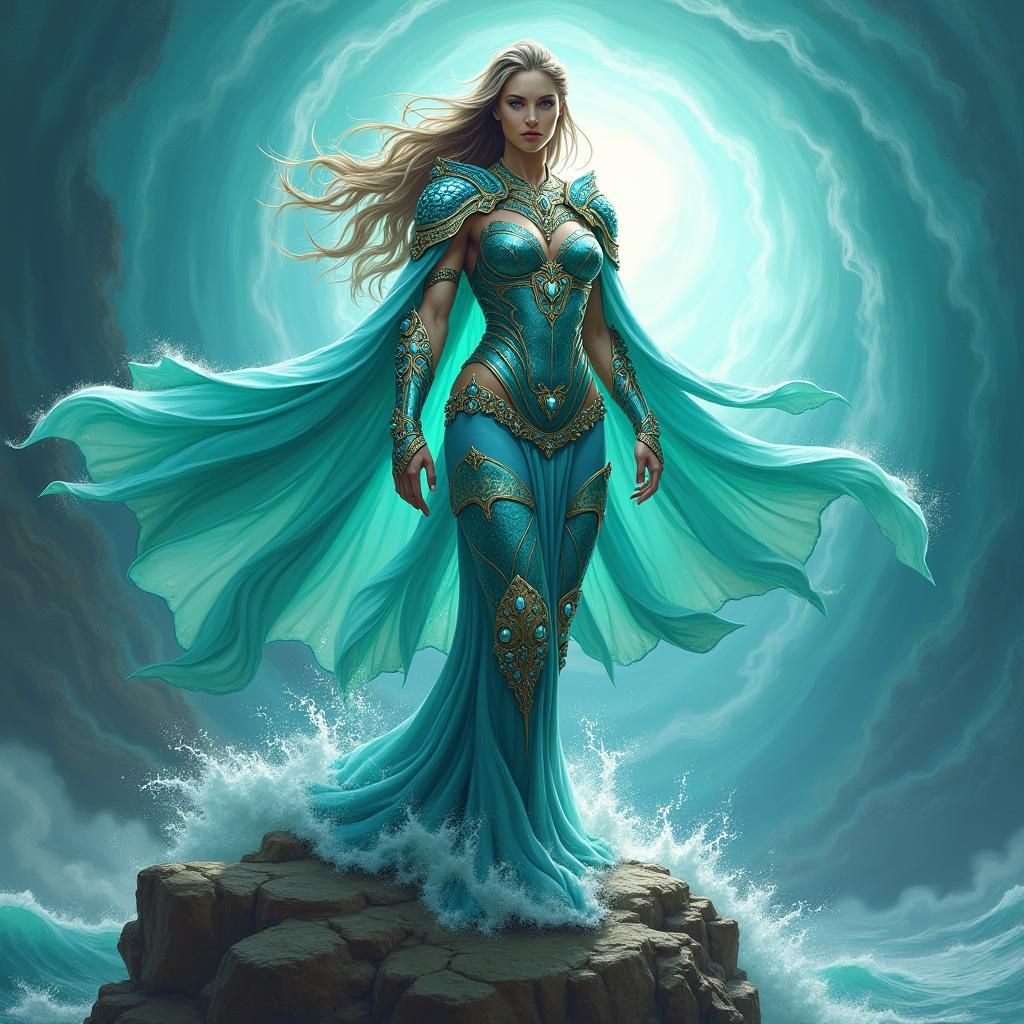 Ocean Warrior in Iridescent Armor