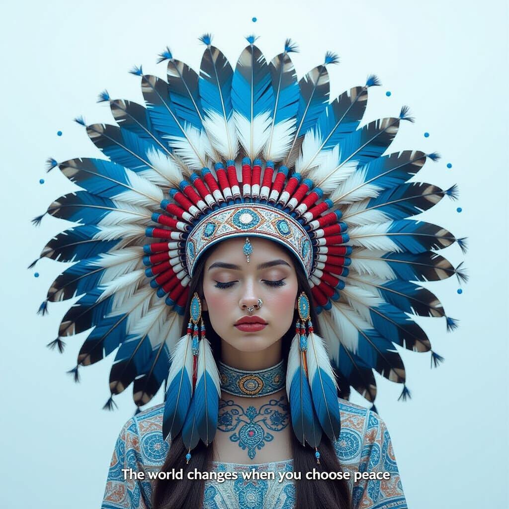 Avant-Garde Blue Feather Hat Photograph