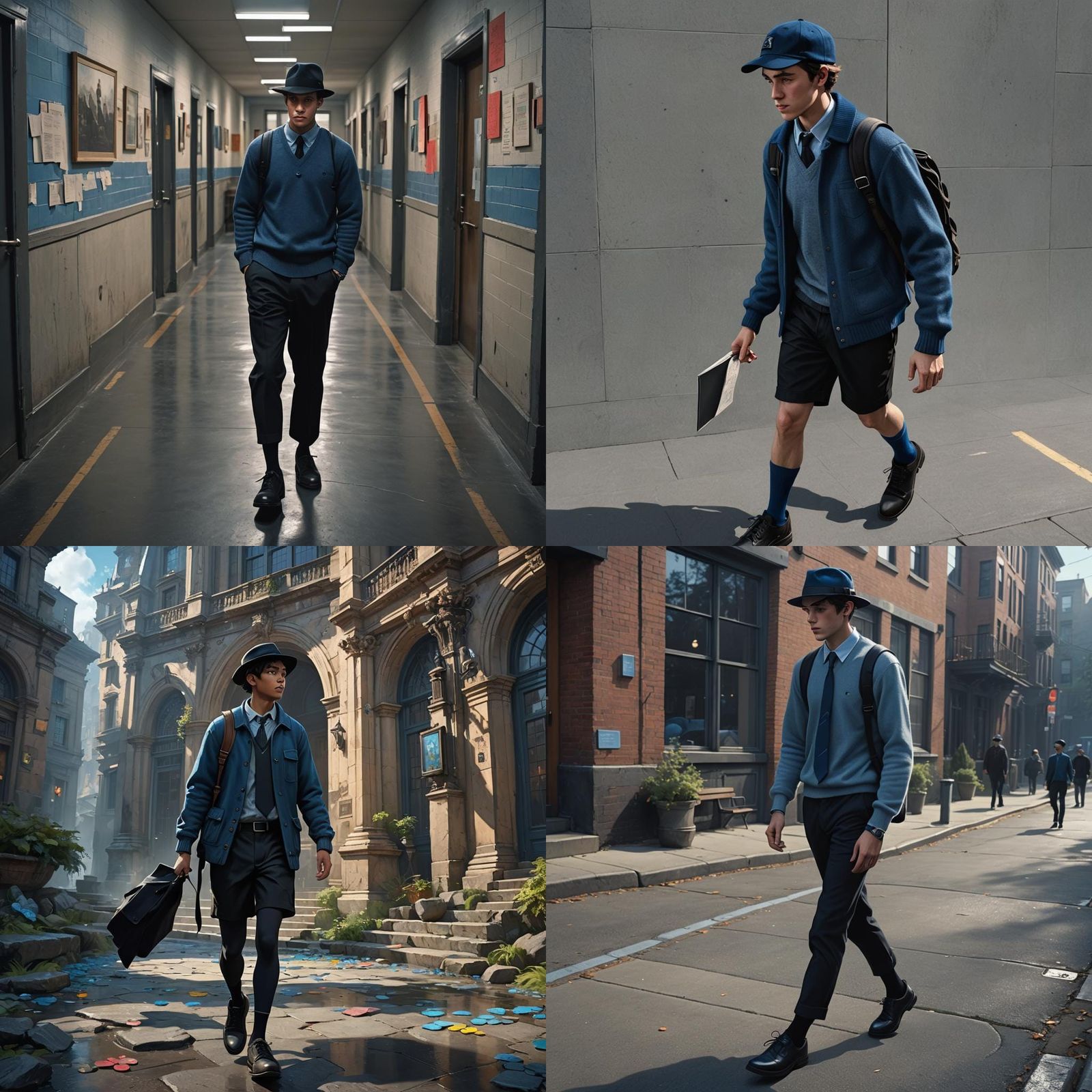 Hyperrealistic Man in Shorts at Krag Academy