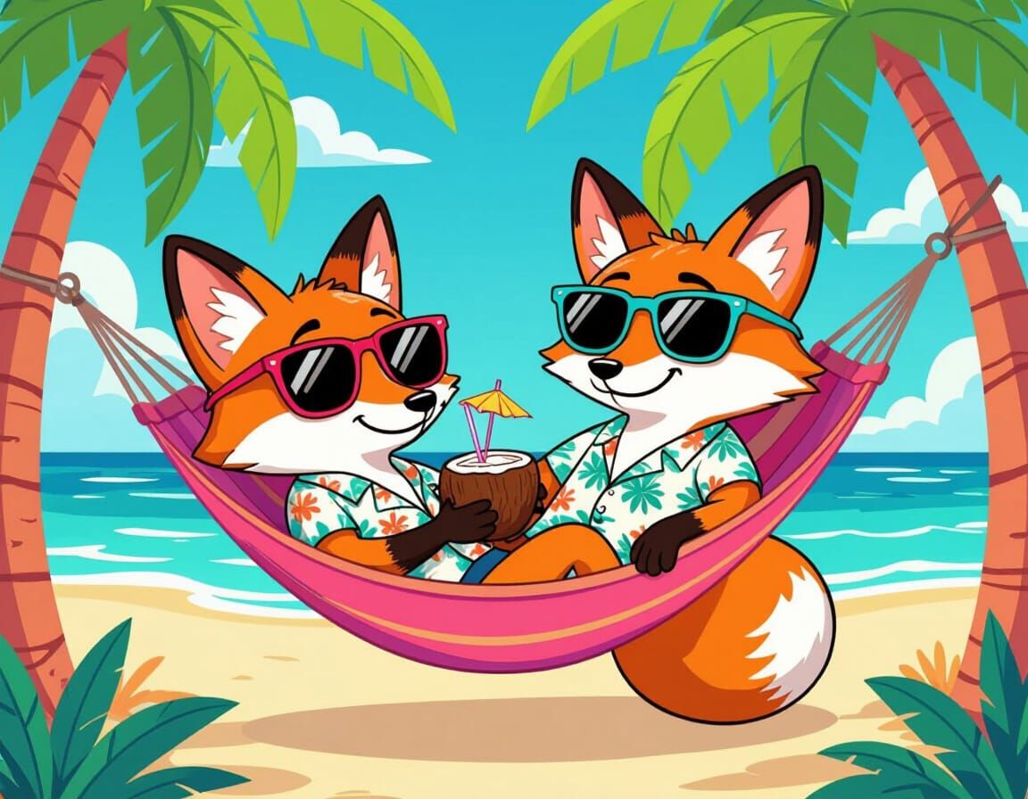 Relaxed foxes in Hawaii!😉