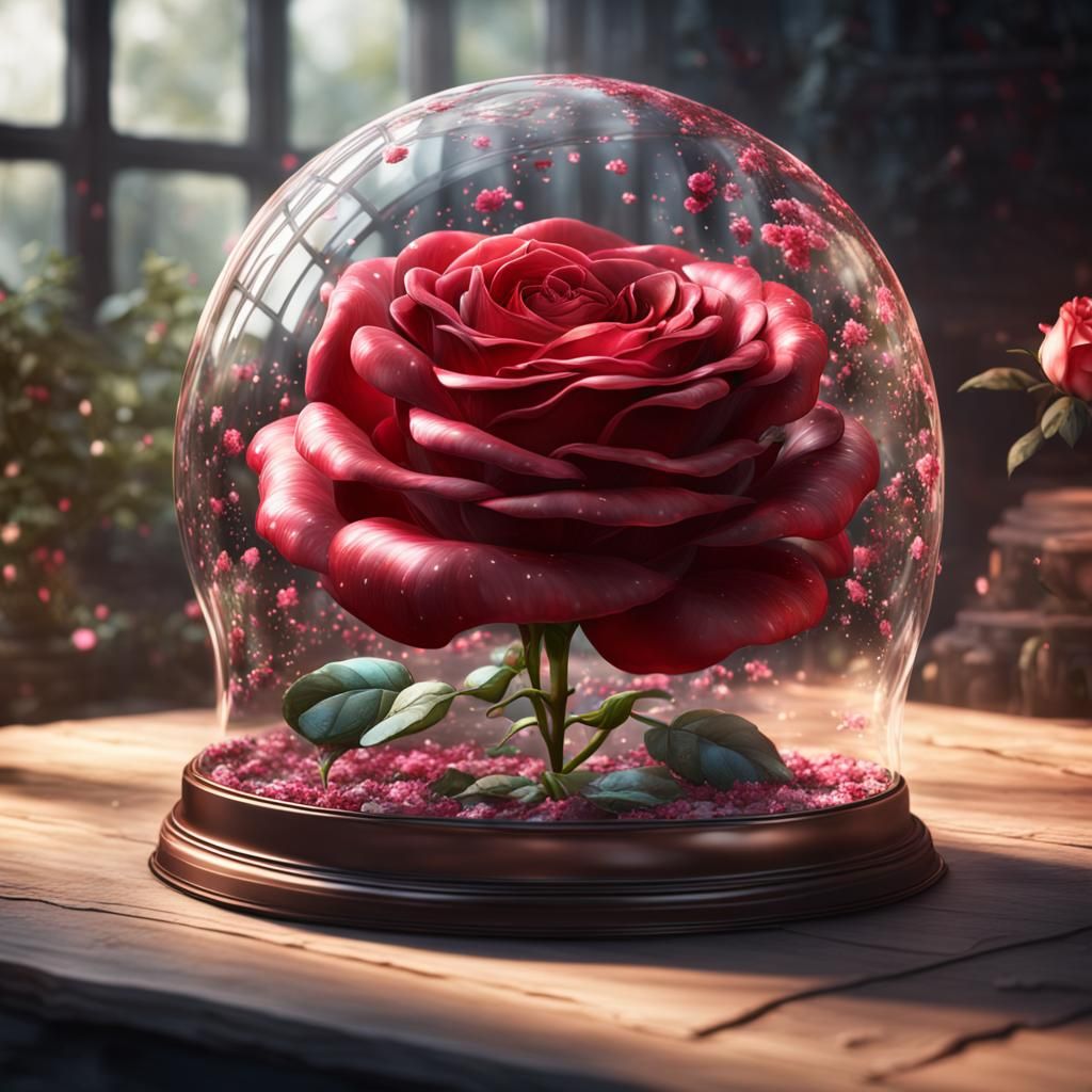 Rose in Glass Dome: Fantasy Concept Art