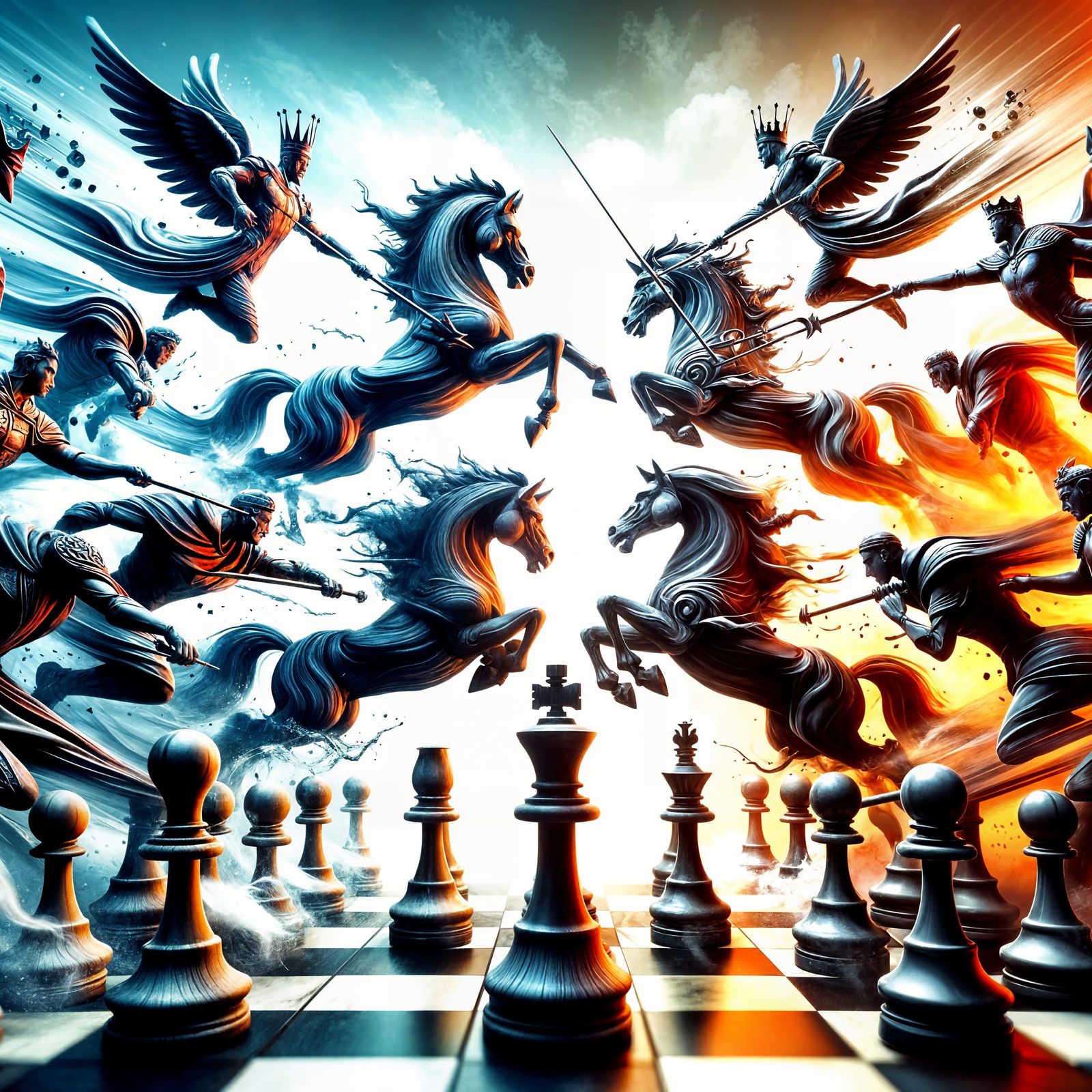 Chess Pieces Come to Life in Intense Battle