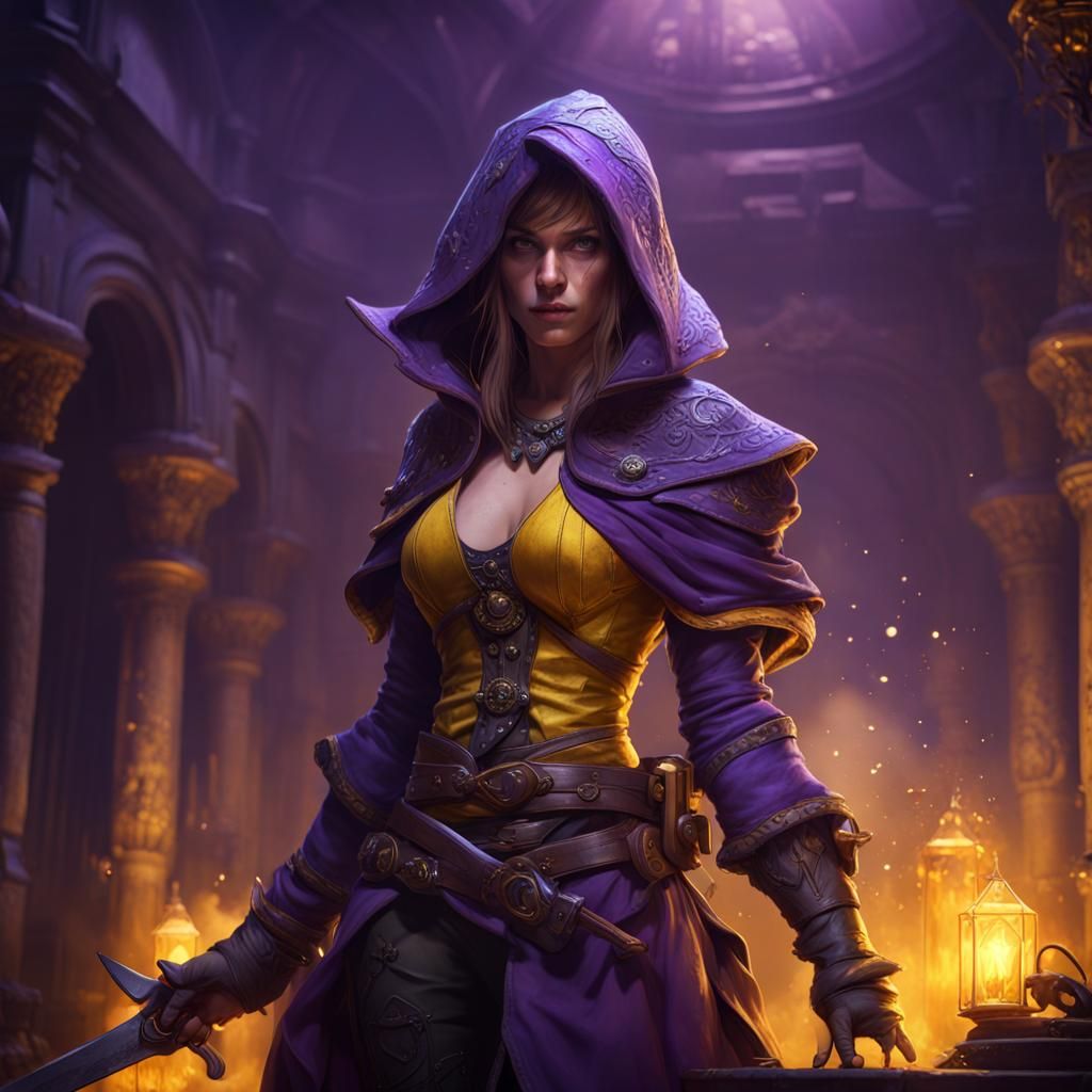 Fantasy Rogue Concept Art in Art Nouveau Style