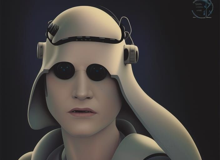 Cyberpunk Figure in Shades: Holographic Cinematic Photo