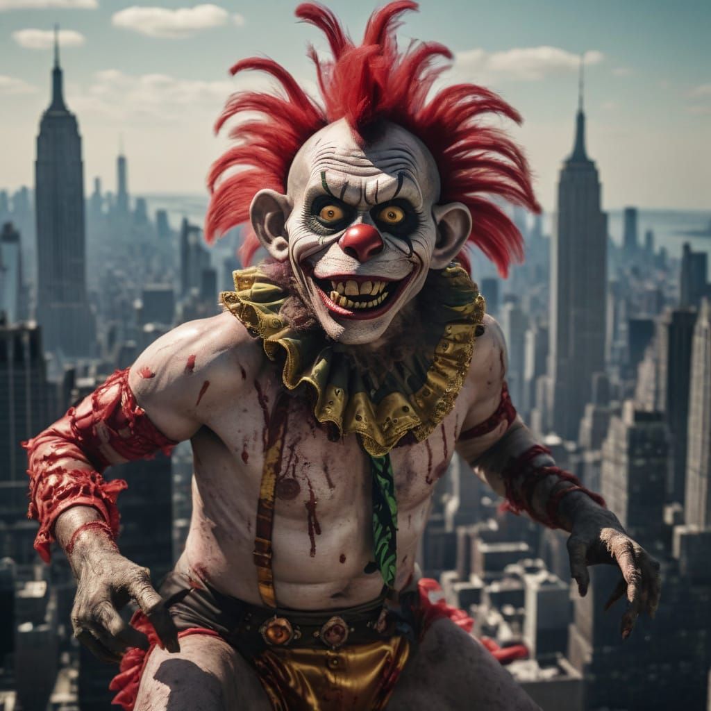 Zombie Clown Monkey Dances Atop Empire State Building