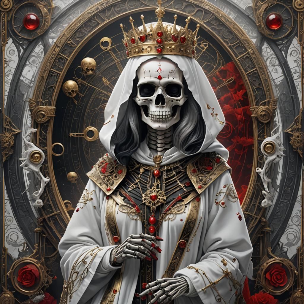 Tarot Card: The Queen with Skeleton