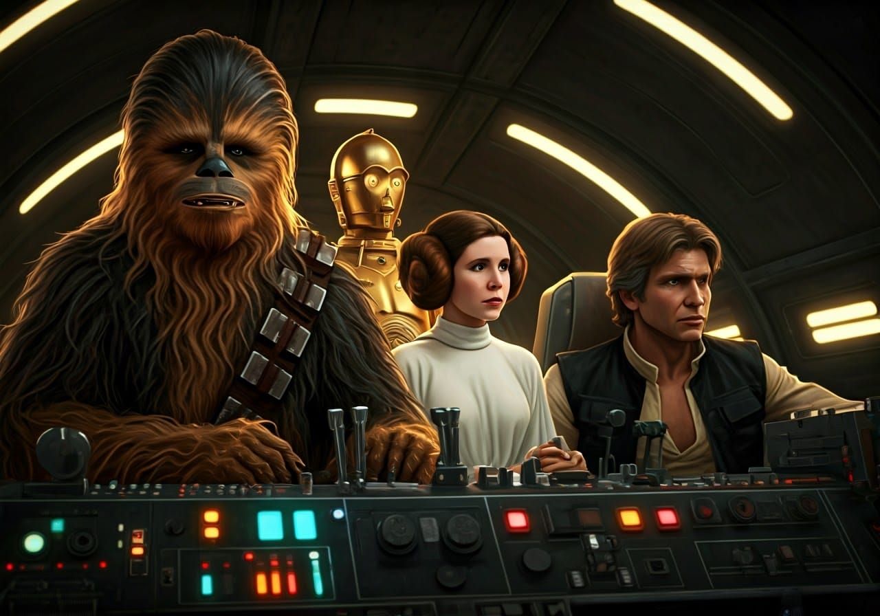 Star Wars Heroes Gather in Millennium Falcon Cockpit