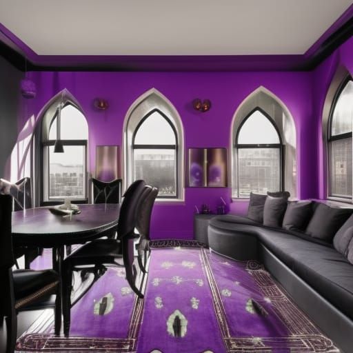 Purple gothic living room